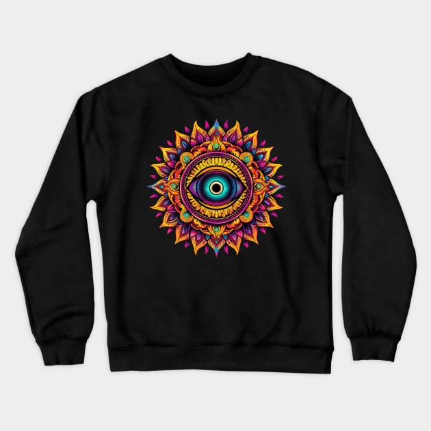 Evil Eye Mandala Vibe Crewneck Sweatshirt by MushMagicWear